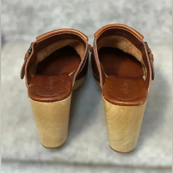 Madewell Kiltie Clogs Brown Fringe Mule Boho 70s Style Leather Wooden Women 8.5 - Picture 6 of 10